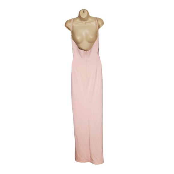 Katie May Reconcile Gown Maxi Dress V-Neck Side Slit Blush Pink Size Medium - Picture 3 of 12